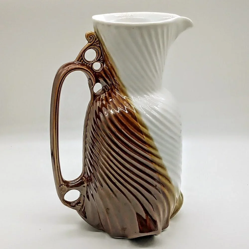 Vintage Fena Porzellan West Germany Ribbed Ceramic Pitcher